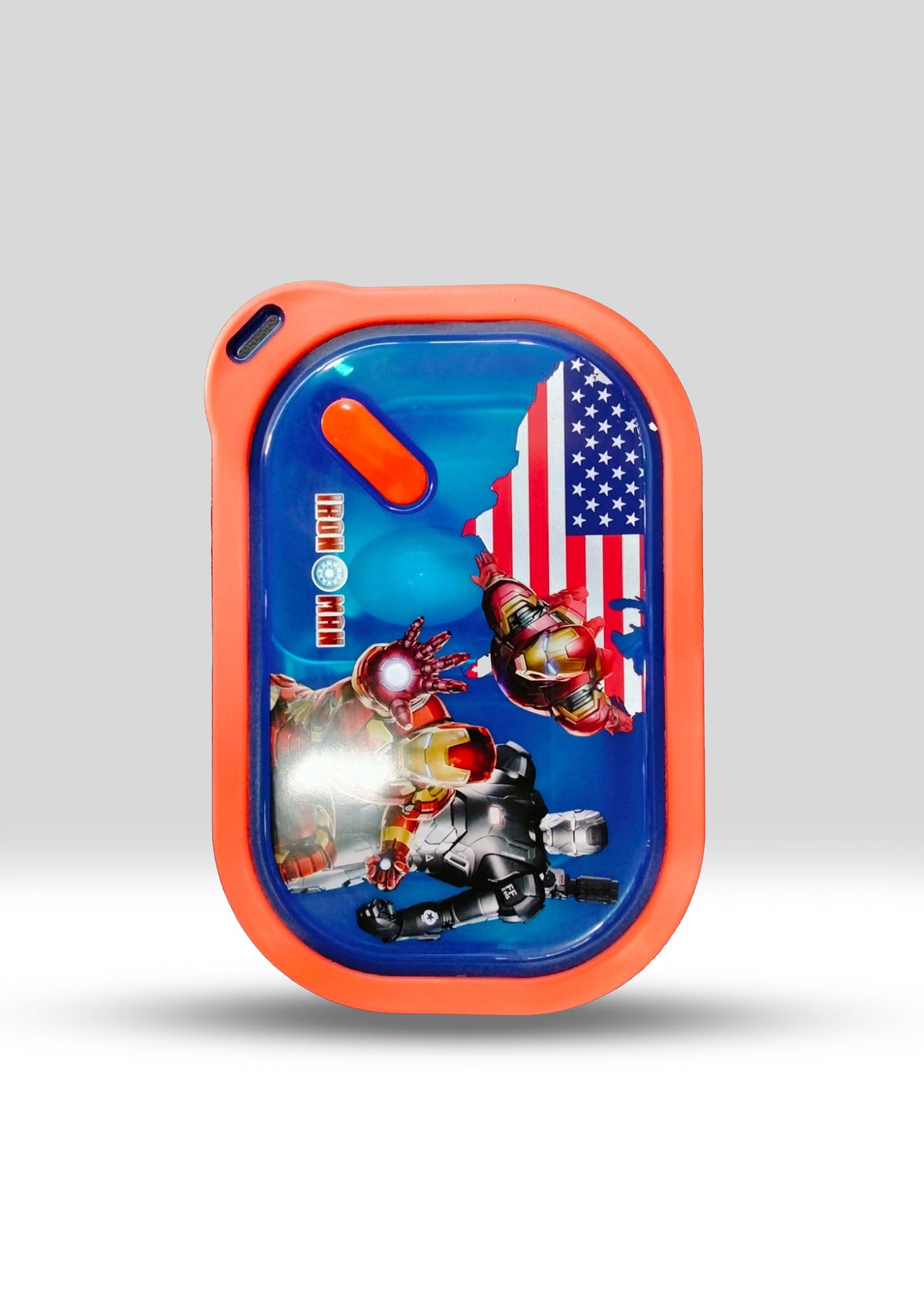 Iron Man Stainless Steel Divided Lunch Box with Spoon