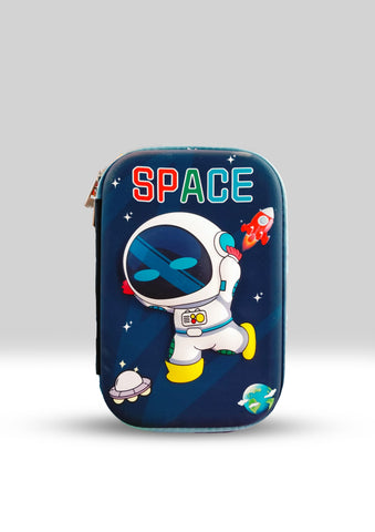 Kids’ Space Theme Zipper Stationery Box – Durable Pencil Case for School