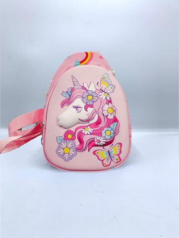 3D Unicorn Head Sling Bag – Cute Kids Character Backpack