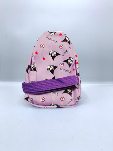 Kuromi Embossed Lavender Sling Bag – Cute Character Crossbody Bag