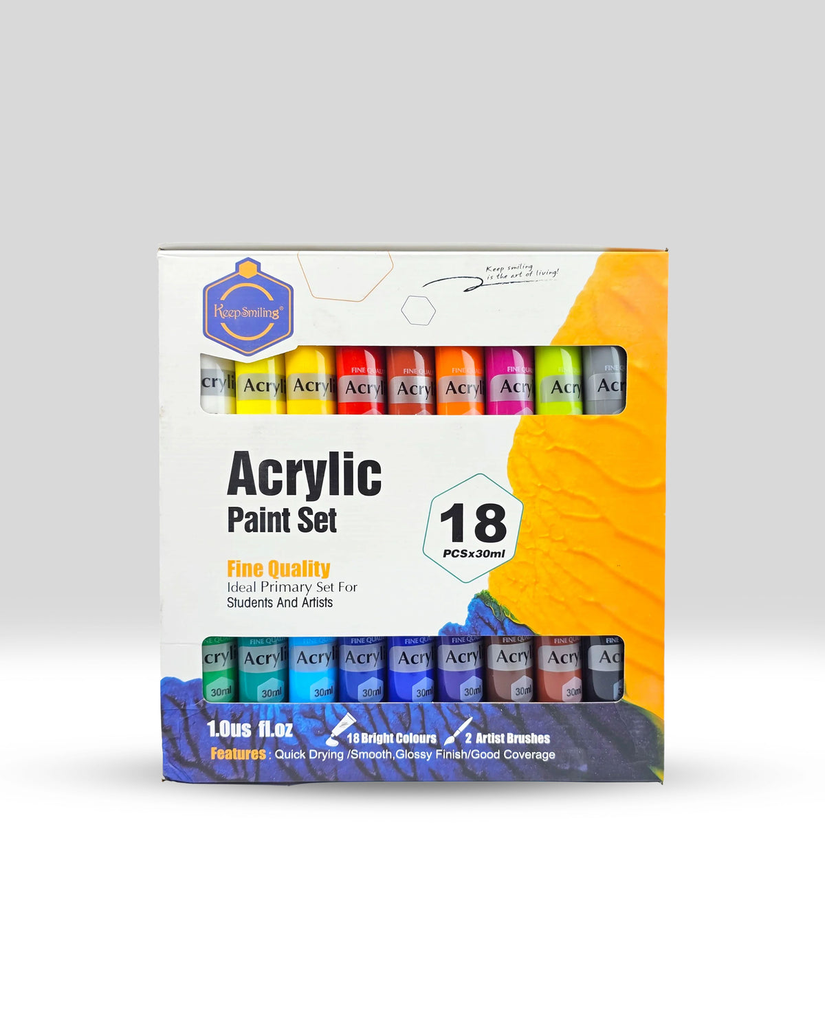 Keep smiling Acrylic Paint 30ml Tubes Set 12, 24 & 36 Colors