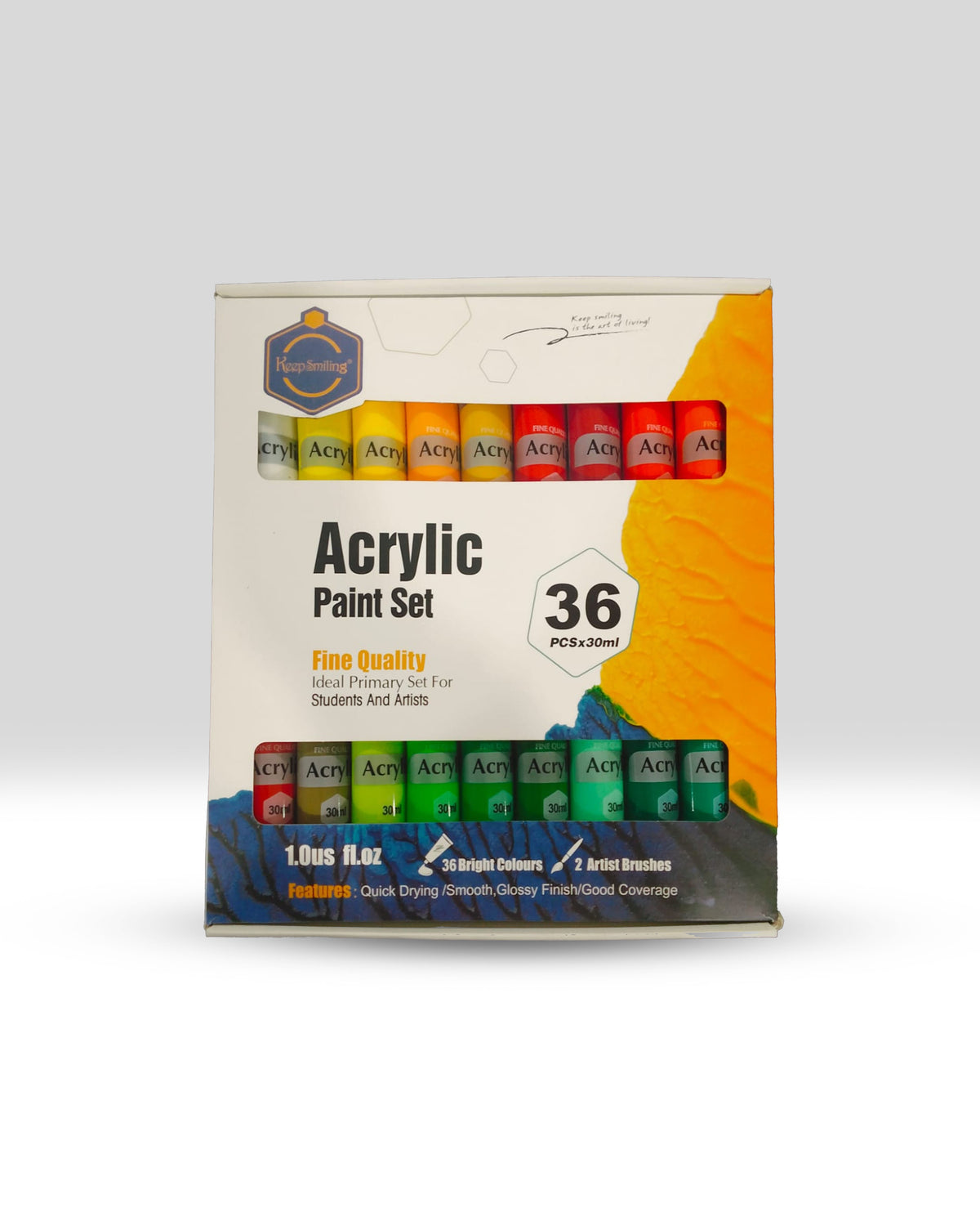 Keep smiling Acrylic Paint 30ml Tubes Set 12, 24 & 36 Colors
