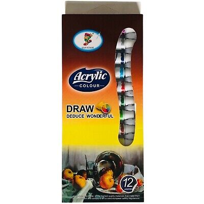 Qianse baby Acrylic Paint Set Of 12 Color Tubes (12ml)