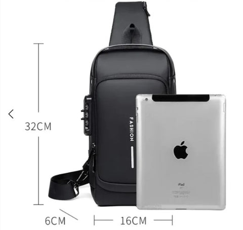 New Imported Fashion Anti-Theft Sling Shoulder Bag, Waterproof with Password Lock for Unisex