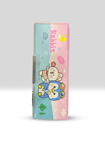 "Rabbit & Penguin" Multi-Function Pencil Case with Built-in Calculator