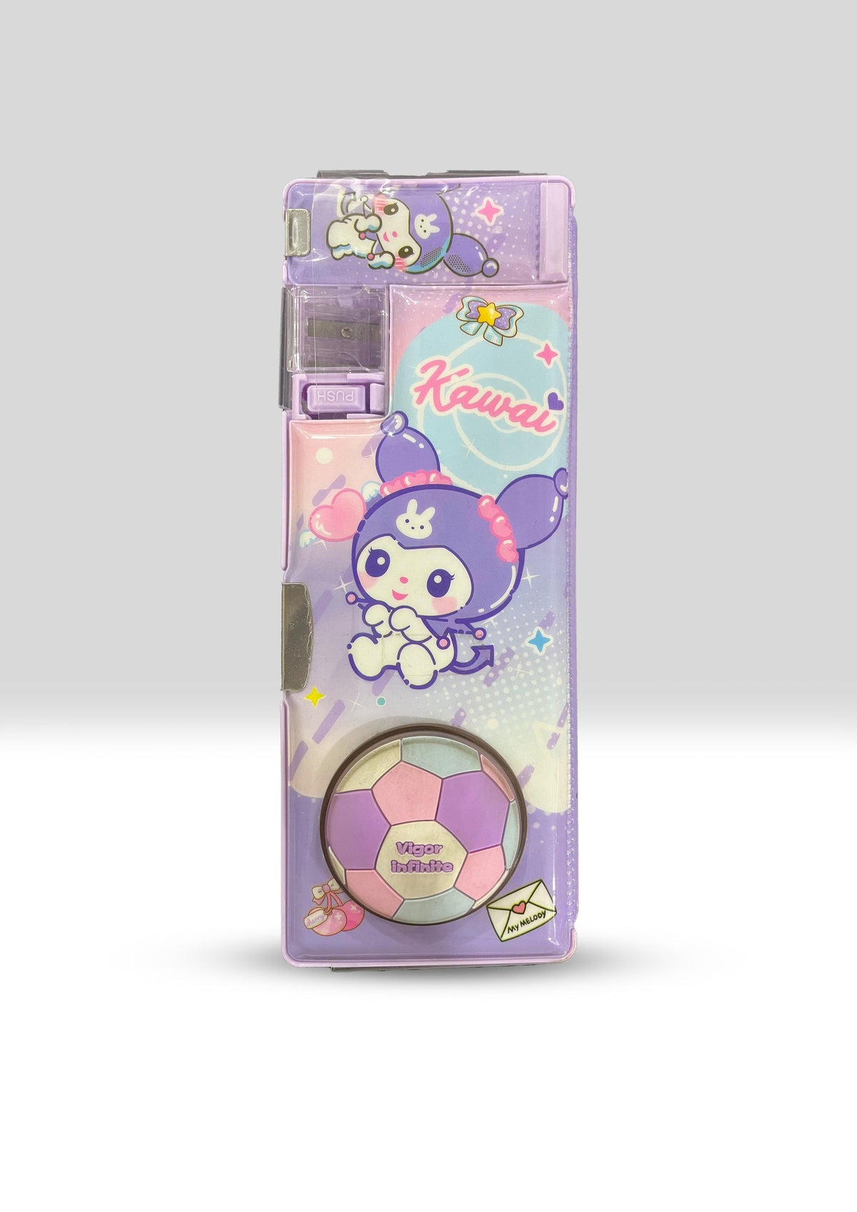 "Kawaii" Character Multi-function Pencil Case with Soccer Ball Decal