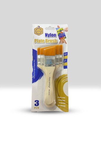 Professional Nylon Plate Brush Set – 3 Pieces