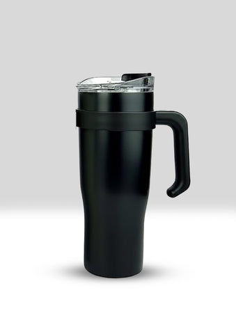 Large Stainless Steel Insulated Travel Tumbler with Handle and Lid