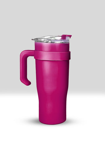 Large Stainless Steel Insulated Travel Tumbler with Handle and Lid