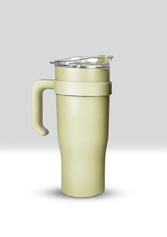 Large Stainless Steel Insulated Travel Tumbler with Handle and Lid