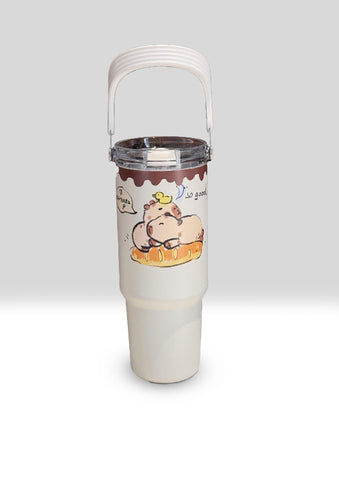 Cute Cartoon Handle Water Tumbler Bottle – Leak-Proof, Portable & Insulated Drink Cup