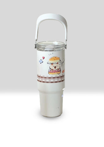 Cute Cartoon Handle Water Tumbler Bottle – Leak-Proof, Portable & Insulated Drink Cup