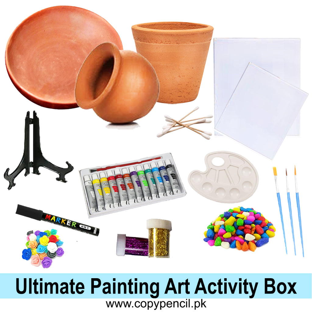 Ultimate Pottery & Canvas Art Painting Fun Activity Box For Kids ...