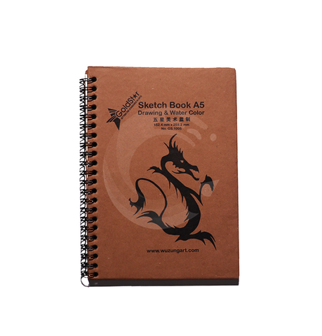 Gold Star Sketch Book A5 Watercolor Spiral Book #GS1005