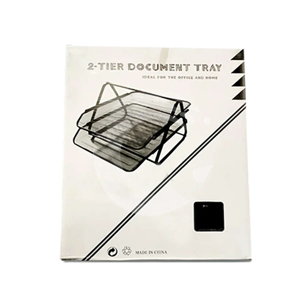 Buy Two Tier Tray Office Desktop Document Letter Tray Mesh File Rack ...