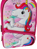 Unicorn Themed Backpack For Girls - Stylish Pink Waterproof School Bag For Kids