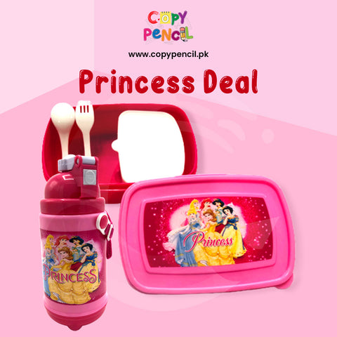 Princess Lunch Box And Water Bottle Deal Girls/Kids School Lunch Box and Water Bottle Deal