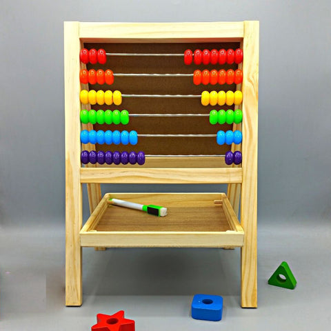 Multi Functional Computing Frame and Wooden Educational Learning Toy Writing and Drawing Board Abacus develop imagination and fine motor skills.