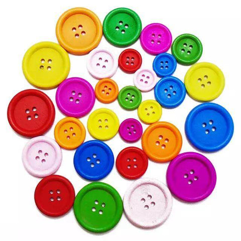 Diy Craft Buttons Colorful Round Shape Multi-Purpose