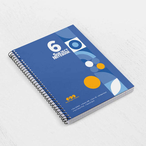 6 Subject Notebook Spiral Binding A4