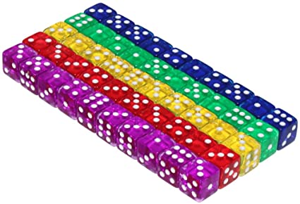Gaming Dice Translucent Color Multi-Purpose Party Board Game Dice