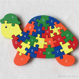 Educational Wooden Alphabets Puzzle Turtle Shaped Toy For Toddlers Early Learning