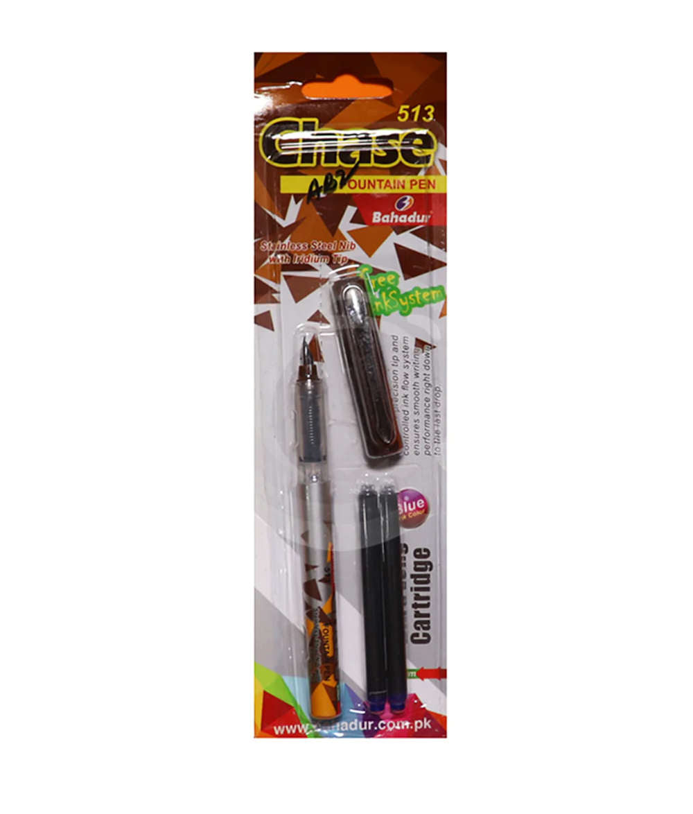 Bahadur Fountain Pen with ink refills Chase