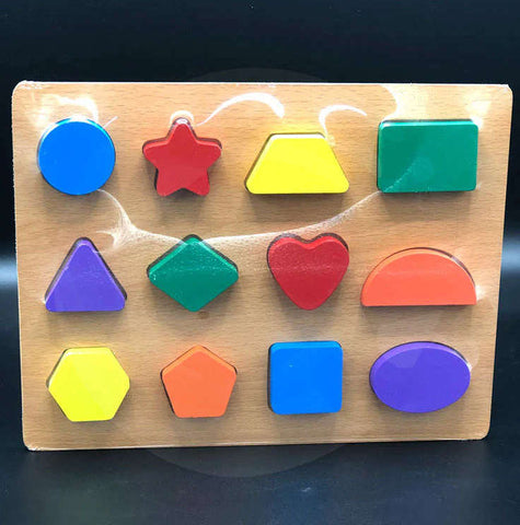Colorful 3D Assets Wooden Shapes Board | Geometrical Shapes illustration | Educational Toys for Montessori Kids