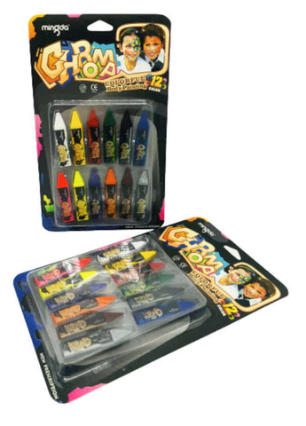 Colorful Face And Body Painting Crayons Set Of 12 Colors Face Art Painting Makeup Crayons