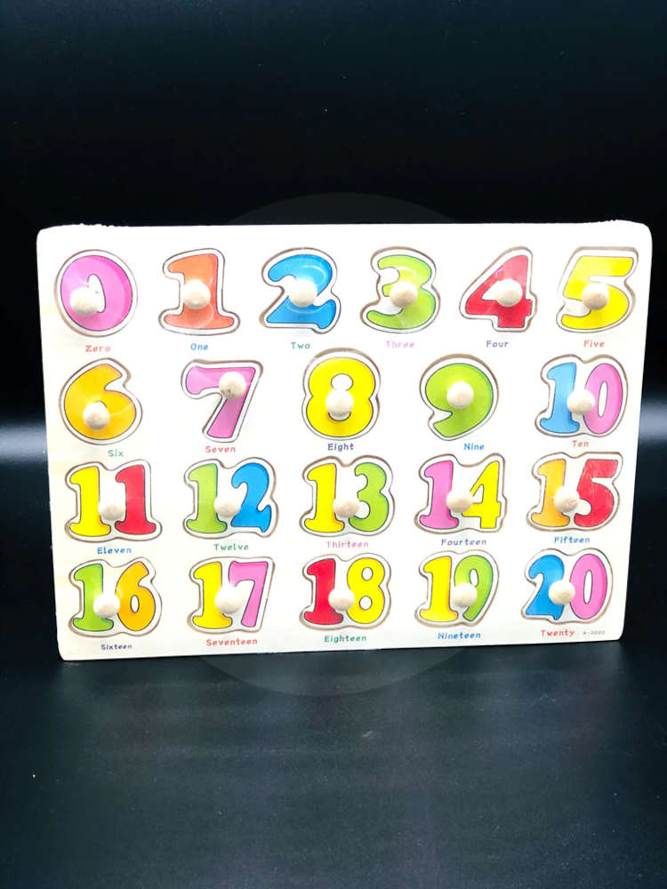 Wooden Colorful Numbers Clip Support Board