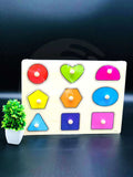 Colorful Wooden Shapes Clip Support Board | Geometrical Shapes illustration | Educational Toys for Montessori Kids