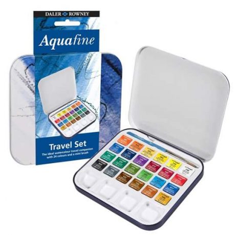 Daler Rowney Aquafine Transparent Watercolor Set of 24 In Tin Box