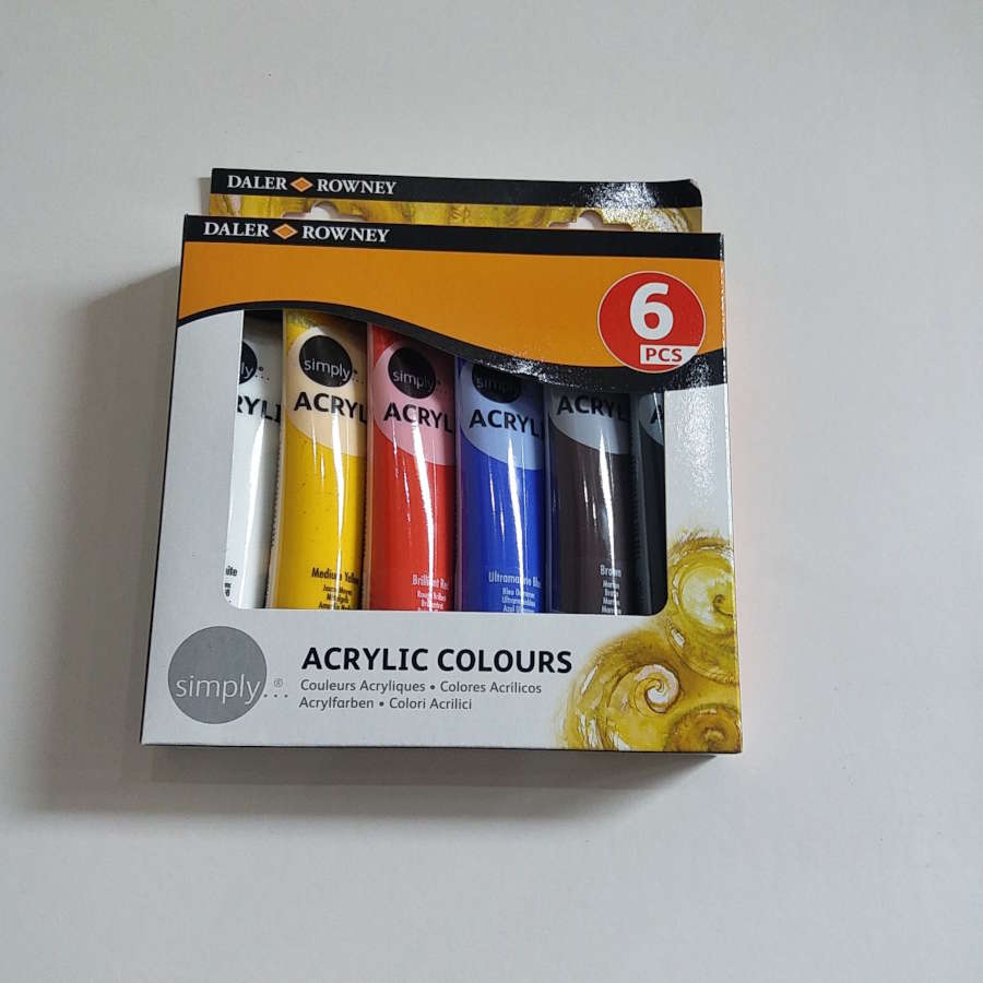 Daler Rowney Simply Acrylic Paint Set 75ml Pack of 6 Pcs CopyPencil.pk