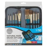 Daler Rowney Simply Natural Hairs Brush Set of 10 Pcs With Zip Case