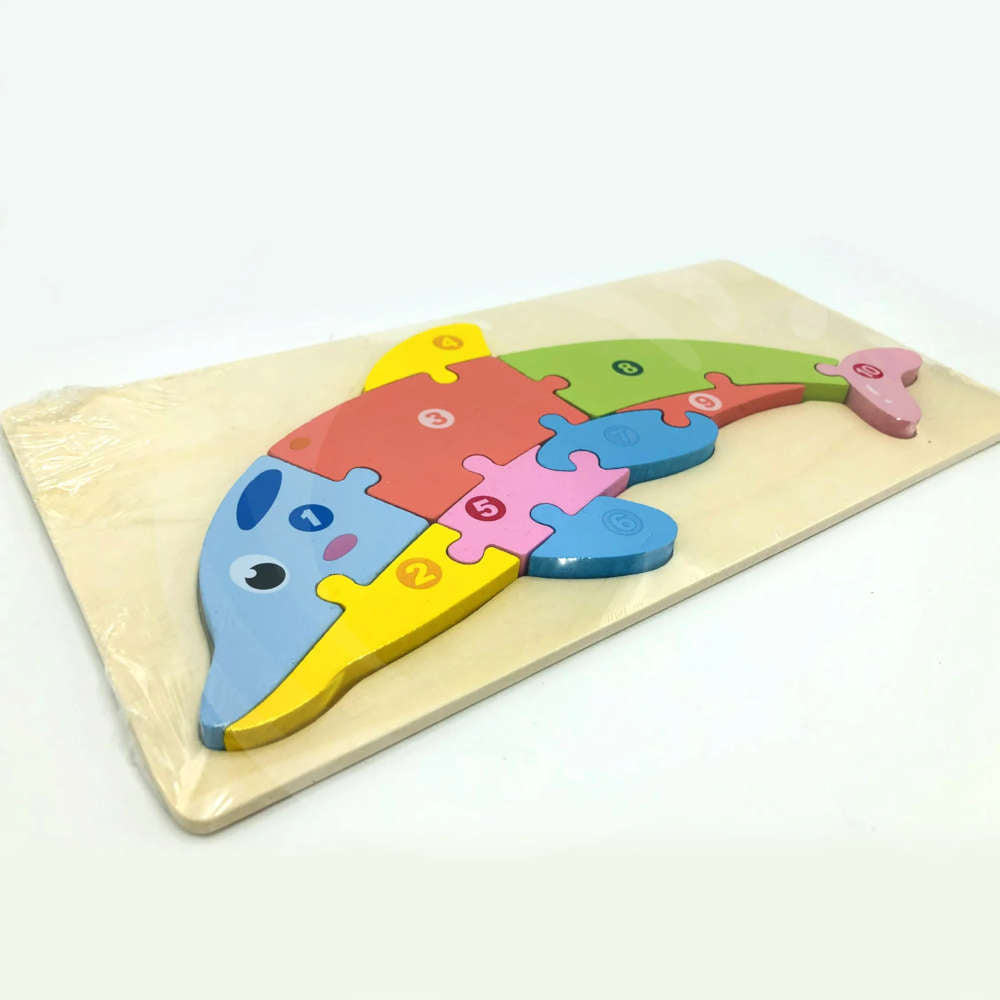 Buy Wooden Puzzles Dolphin Shaped Toddlers Preschool Educational