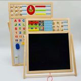 Multi Functional Wooden Computing Frame and Educational Learning Toy Magnetic Writing and Drawing Board