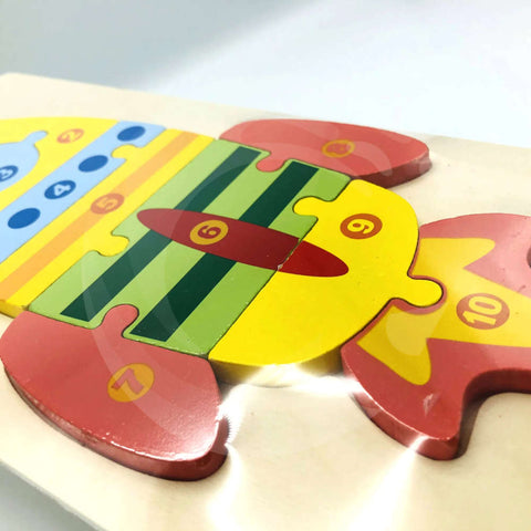 Kids Wooden Puzzle Rocket Shape for Toddlers Preschool Educational Toys