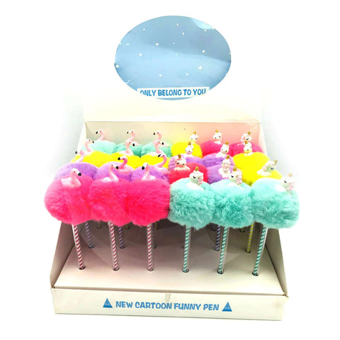 Fancy & Stylish Fluffy Unicorn and Flamingo JELL Ball Pen