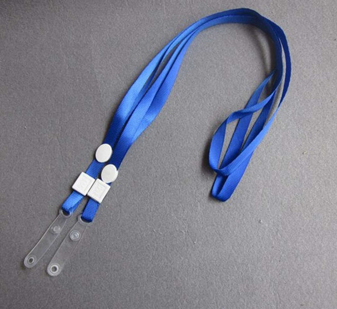 Silky Lanyard/Neck Strap for ID Card Holder- 15mm(Blue, Pack of 2)