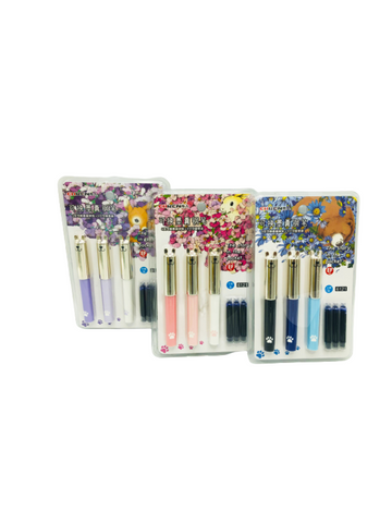 High Quality Fountain Pen 3 Pen and 3 Refill Pack Soft Color Fountain Pen