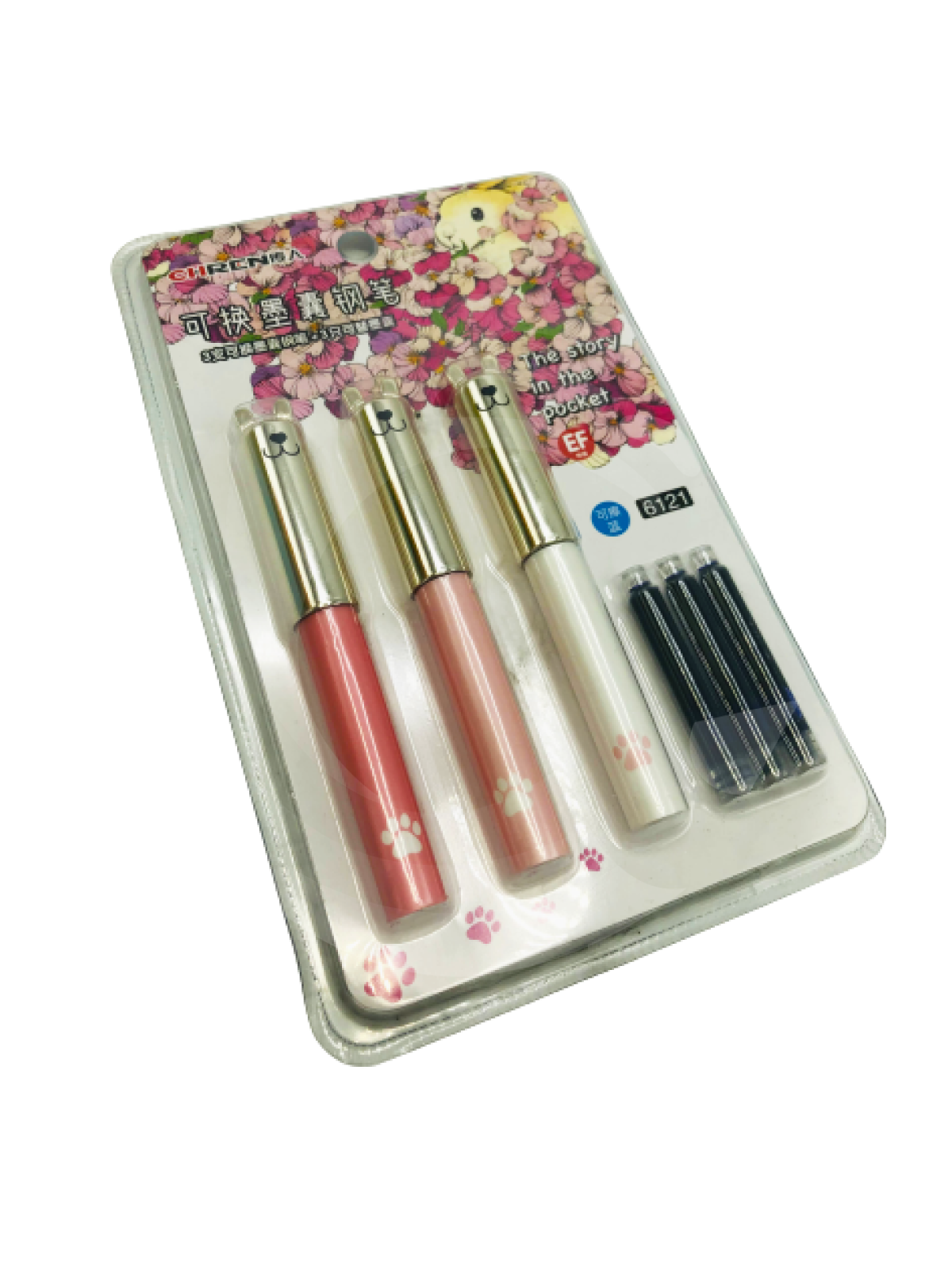 High Quality Fountain Pen 3 Pen and 3 Refill Pack Soft Color Fountain Pen