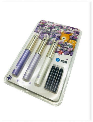 High Quality Fountain Pen 3 Pen and 3 Refill Pack Soft Color Fountain Pen