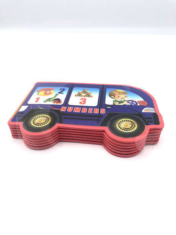 ABC Or 123 English Picture Book Car shape with Foam Materiel