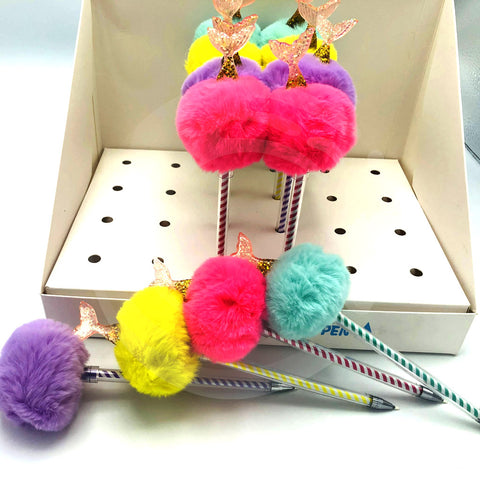 Fancy & Stylish Fluffy Fish Tail JELL Ball Pen