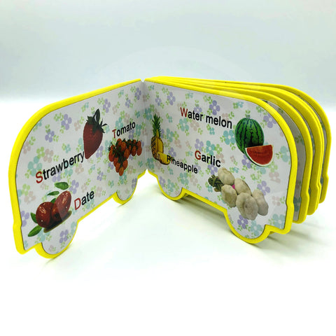 Fruit and Vegetable English Picture Book Car shape with Foam Materiel