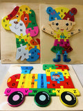 Alphabet Jigsaw Puzzle Wooden Board Cute Doll And Animal Shaped Early Education Toy For Toddlers