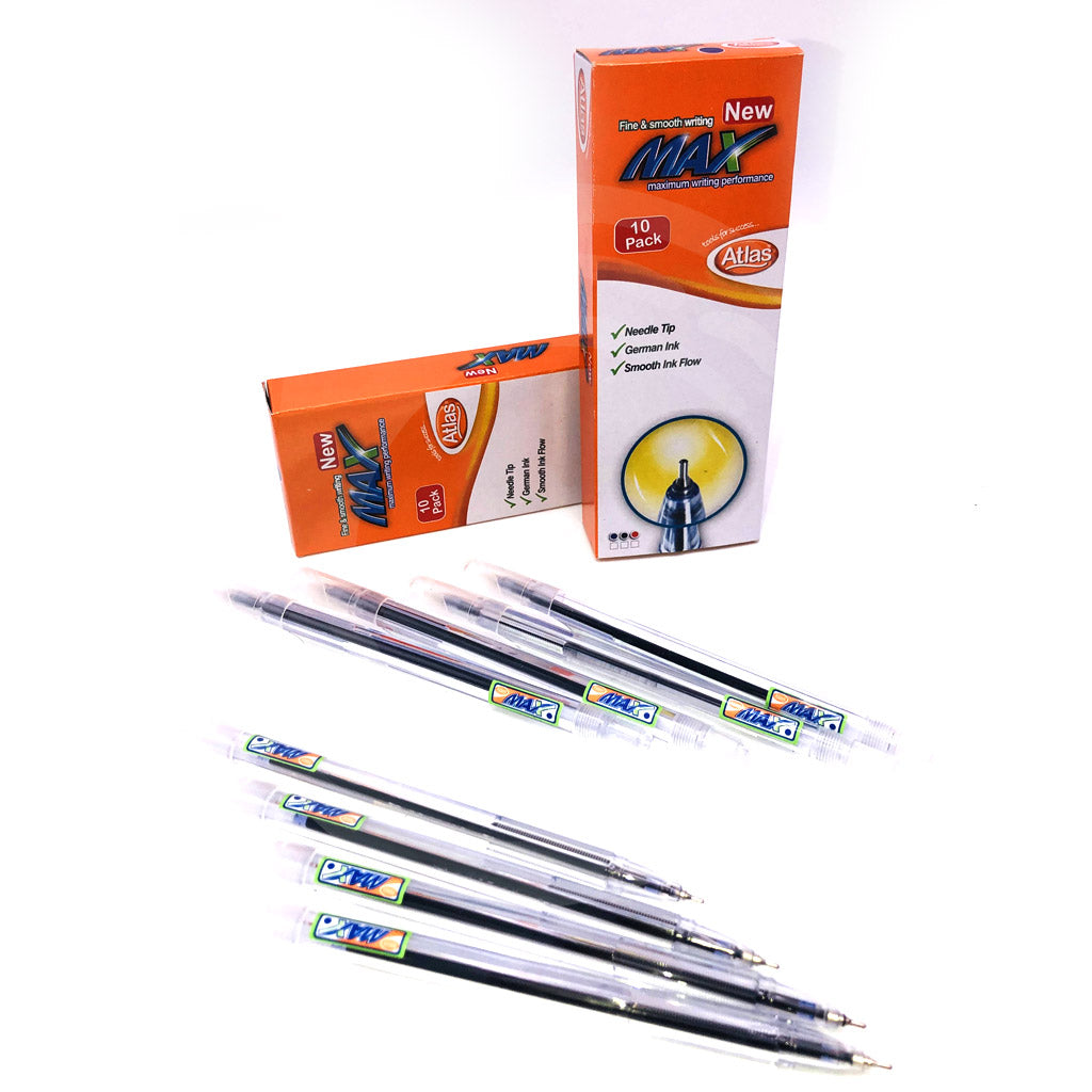 Max Needle Tip German Ink Ball Point Pack Of 10 Pens – CopyPencil.pk