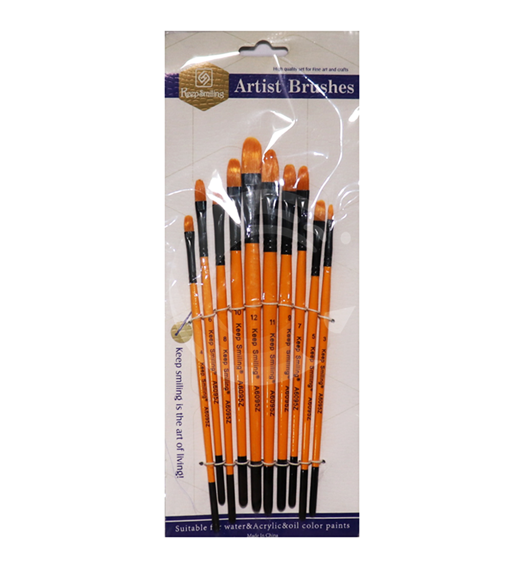 Keep Smiling Paint Brush set Filbert shape 10Pcs