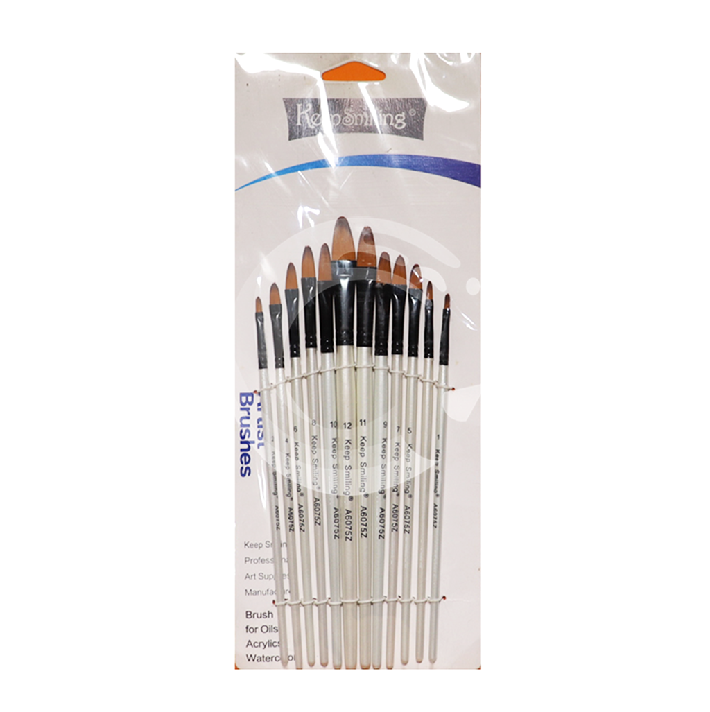 Keep Smiling Paint Brush set Filbert shape 12Pcs