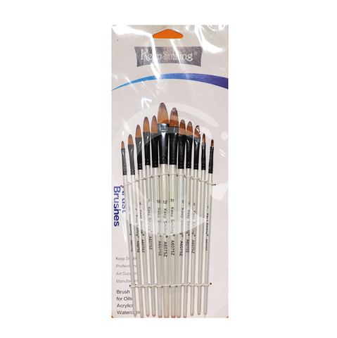 Keep Smiling Paint Brush set Filbert shape 12Pcs